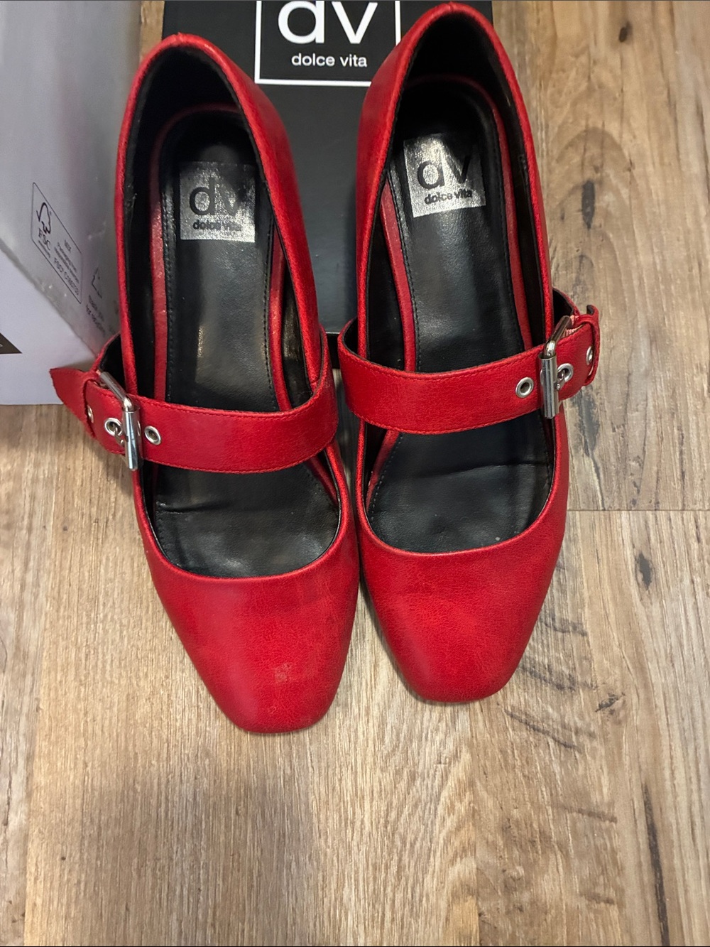Dolce Vita Red Mary Jane Pumps with Buckle Strap